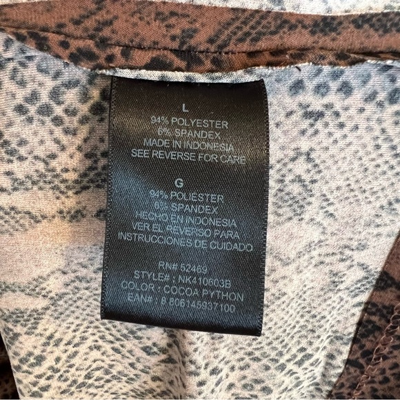 Norma Kamali Wrap Front Ruched Dress Cocoa Python Large Contemporary Office Chic - Picture 5 of 5